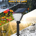 T-SUN Solar Lights Outdoor Waterproof IP65, 6 Pack LED Solar Spot Lights Color Changing IP65 Waterproof Smart Auto On/Off for Outside Landscape Garden Yard Lawn Pathway Patio Driveway
