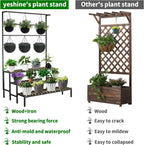 large plant stand, indoor outdoor, hanging with bar shown in use