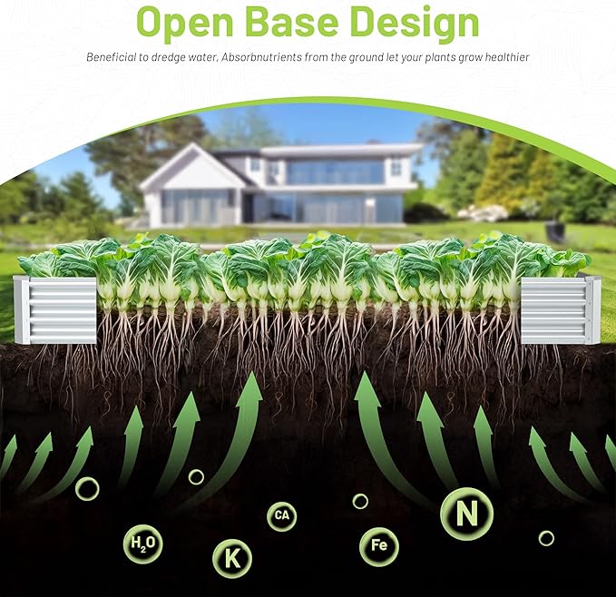 2PCS 6x3x1FT Galvanized Raised Garden Bed, Galvanized Planter Raised Garden Boxes Outdoor, Large Metal Raised Garden Beds for Vegetables-Silver