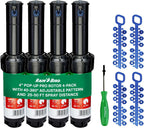 Rain Bird 5000 Rotor with Nozzle Tree 4 Pack + Rotor Screwdriver Tool | (5000RCTREE) + (CPRTOOL) 3/4 inch Inlet for Water Efficient 4 inch Pop Up, Adjustable 40 - 360 Degree Arc & 25 - 50 ft Radius