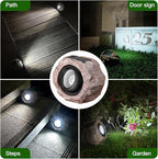 Timeflies Solar Rock Lights Outdoor 4 Pack, Bright Solar Spotlights Outdoor Waterproof, Wireless LED Rock Lights, Auto On/Off Solar Landscape Spotlights for Yard Walkway Patio Pathway Flowerbed