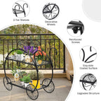 giantex garden cart metal plant stand with 4, package contents