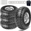 10" solid tires, 4.10/3.50-4 tire and wheel flat, main product view