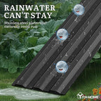 YITAHOME 6pcs 12x4x1 ft Galvanized Raised Garden Bed Kit, Large Metal Planter Box with Gloves, Safety Rubber & Support Rod, Outdoor Flower Bed for Plants Vegetables, Black