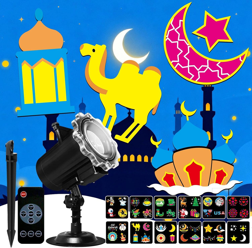 Halloween Christmas Projector Lights Outdoor, Holiday Decorations | Waterproof for 4th Jul, Valentine’s Day ,St. Patrick's Day ,Ramadan,decor for Garden, Home, Yard(11 Cards)