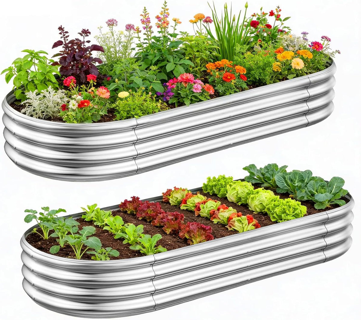 metal raised garden bed, 4x2x1ft galvanized planter box, main product view