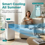 serenelife portable air conditioner 8000 btu with wifi shown in use