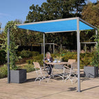 Eden's Decor Straight Flat-Edged Sun Shade Sail Rectangular 12' x 21' Blue UV-Blocking Outdoor Canopy Fabric Cloth Awning for Pergola Patio Garden Backyard Custom Size