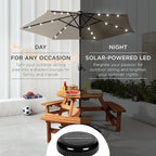 Best Choice Products 7.5ft Outdoor Solar Market Table Patio Umbrella for Deck, Pool w/Tilt, Crank, LED Lights - Beige