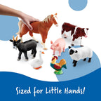 learning resources jumbo farm animals, side view