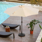 wikiwiki 80 Lbs Round Weighted Patio Umbrella Base, Free Standing Heavy Duty Base Water & Sand Filled Plastic Round Umbrella Base (Charcoal)