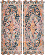 Rustic Boho Outdoor Curtains for Patio Waterproof, Grommet Privacy Curtain Drapes Weatherproof Outside Curtains for Porch GazeboPergola Cabana 2 Panel 54x108inch Ethnic Turkish Floral Geometric