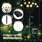 4 Pack Solar Firefly Lights Outdoor, 8 Mode Adjustable Height Swaying, IP65 | Firefly solar lights, solar garden lights, IP65 waterproof, auto dusk-to-dawn, zero-wire, pathway garden landscape