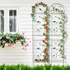 Metal Garden Trellis for Climbing Plants, 2 Pack 86.5" x 19.7" Black Plant Trellis Outdoor, Clematis Rrellis Outdoor, Arched Decoration Suitable for lawns, Gard