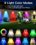 Solar Fence Lights Outdoor, 6 Pack IP65 Waterproof Fence Lights Solar Powered with Ultra-Bright LED Lens, 9 Color Modes, 12+ Hours Steady Glow for Deck/Backyard/Patio/Pool/Wall - Black