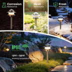 Pagoda Solid Brass Low Voltage Landscape Pathway Lights, 12V LED Heavy Duty Path Lighting Outdoor Wired, Waterproof Antique Bronze Walkway Lights, 6 Pack Without G4 Bulb