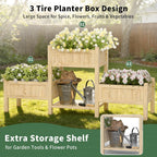extra large wooden raised garden bed with legs, close-up detail
