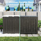 80 Gallon Outdoor Deck Box, Lockable Waterproof Outdoor Storage Boxes For Garden Tools,Indoor Cushions,Accessories Outside Storage Resin Weatherproof Container(Black)