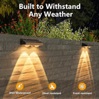 NIORSUN Solar Fence Lights,8 Pack Solars Deck Light,Warm White Color,Outdoor Bulb Waterproof Led IP65,Power Patio Lamp with Lenses for Outside/Backyard/Railing/Yard(Black)