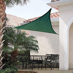 E&K Sunrise 27' x 27' x 27' Sun Shade Sail Triangle Canopy Shade Cover UV Block for Patio Backyard Garden Outdoor (Green)