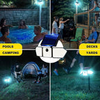 Bionic Flood Light 4 Pk Solar Lights Outdoor Waterproof, Ultra Bright 89 LEDs, 3 Heads Wide Angle Motion Sensor Outdoor Lights for Security, Wall, House, Spot Light, IP65 Waterproof – Stakes Included