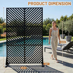 VINGLI Privacy Fence Panels, 72H’’ x 47W’’ Metal Privacy Screen Freestanding, Decorative Privacy Panels for Patio Garden Pool, Outdoor & Indoor (Diagonal Stripe)