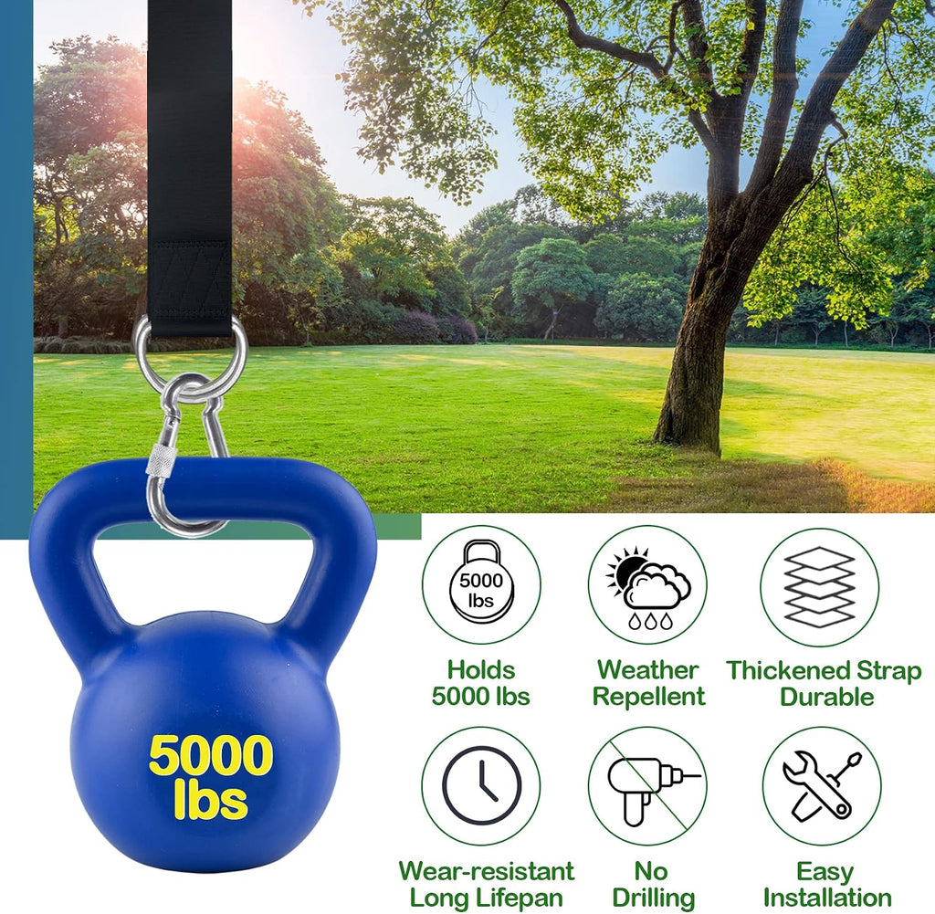 Tree Swing Straps Hanging Kit - 3FT/8FT/15FT/20FT/30FT, Strong & Durable - Holds Up to 5000lbs - Adjustable Tree Swing Straps Fit for All Swings, Hammocks, Safer & Easy Installation(3 FT)