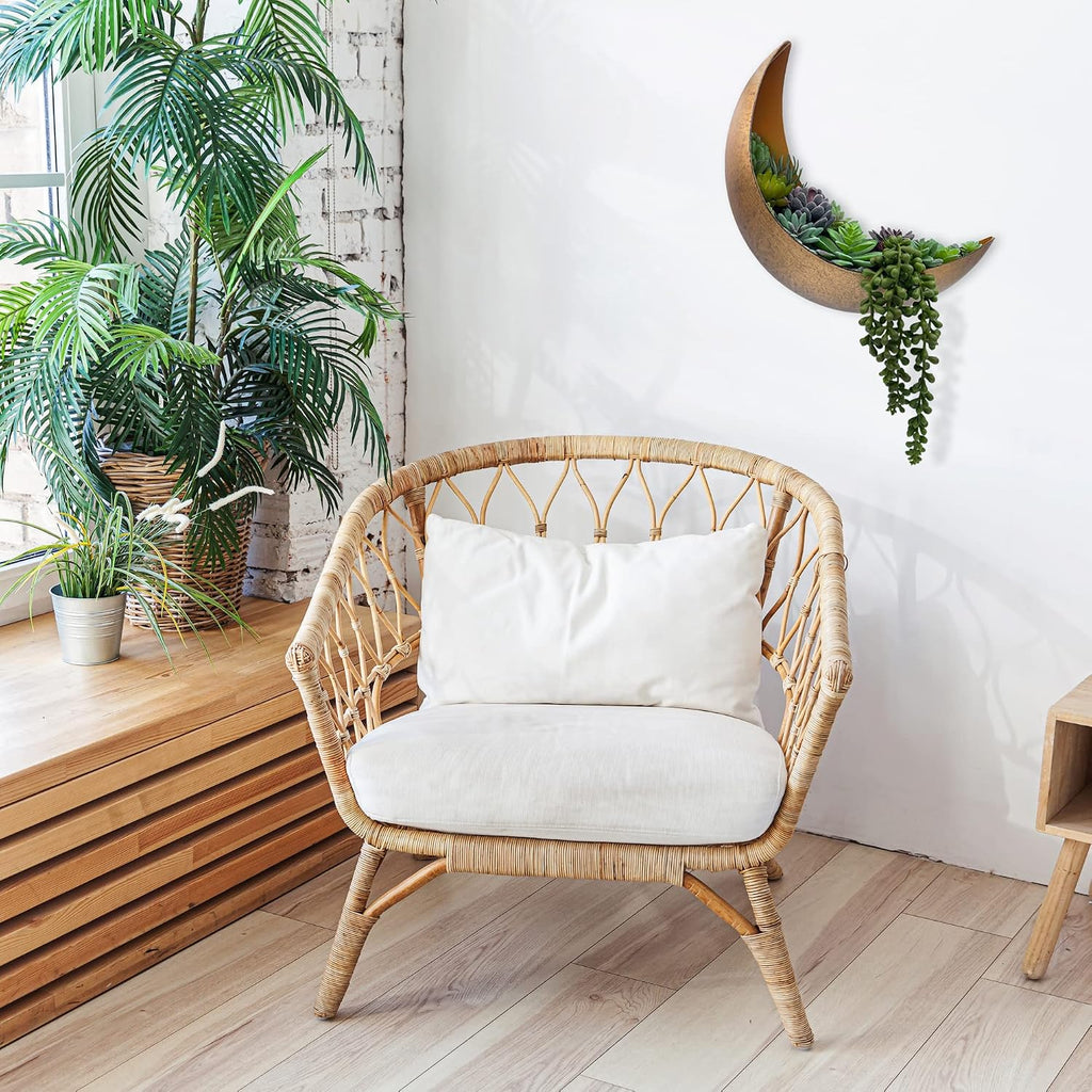 Moon Wall Planter - Hanging Moon Decor Perfect for Boho, Hippie, and Witchy Gifts for Women - Wall Planters for Indoor Plants and Outdoor Plants