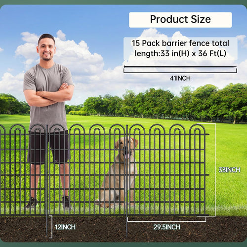 15 panels tall garden animal barrier fence with shown in use