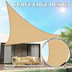 SUNLAX Custom Size 10'x18'x20.6' Sand Sun Shade Sail Right Triangle UV Block Sunshade for Backyard Yard Deck Patio Garden Outdoor Facility (Customized)