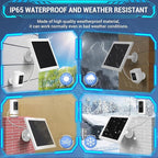 Solar Panel Outdoor for Ring Cameras (White 6P) Spotlight Cam Plus/Pro(Battery) Stick Up Cam/Pro Wireless Outdoor with 10FT/3M Long Cable Dustproof Waterproof