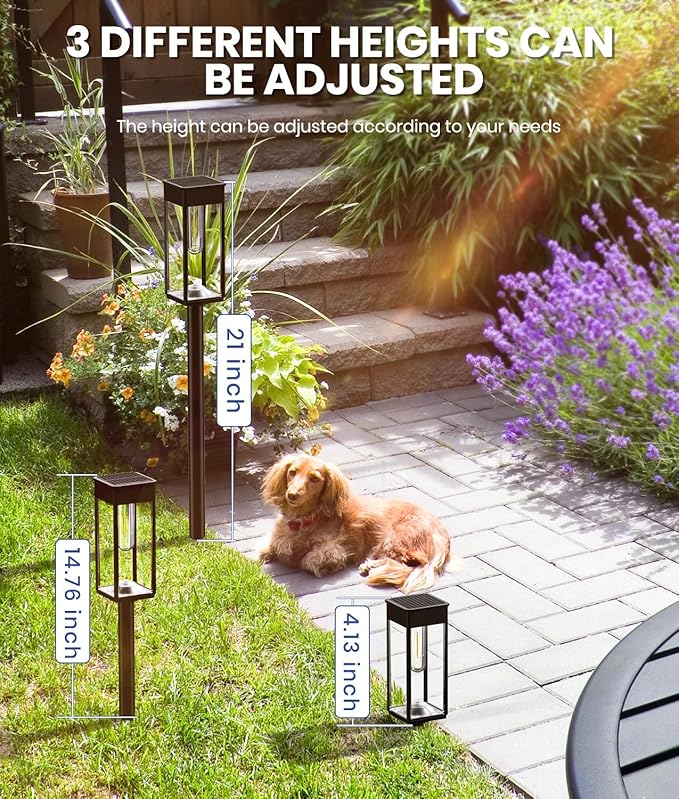 Solar Pathway Lights Outdoor, 6 Pack Solar Garden Lights Waterproof Bright LED Path Lights Solar Powered for Outside Yard Patio Lawn Walkway Driveway Decor Landscape Lighting (Cool White)