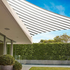 E&K Sunrise 17' x 17' x 17' Sun Shade Sail Triangle Canopy Shade Cover UV Block for Patio Backyard Garden Outdoor (Gray White Strip)