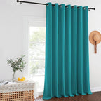 NICETOWN Blackout Patio Curtains 100 x 144 Inches Long for Sliding Door Extral Wide Blackout Curtain Panels Thermal Insulated Room Divider - Grommet Top, 100" W x 144" L, 1 Panel, Peacock Teal