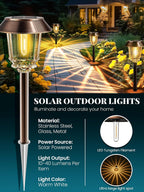 Solar Lights Outdoor Waterproof,10-40 LM Dimmable Glass and Metal | 4 Pack Bronze Pathway Lights, Solar Powered Garden Decor for Yard, Patio, Pathway, Driveway (Warm White)