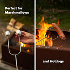 Coghlan's Camp Forks 6-Pack – 40" Solid Steel, Marshmallow Sticks with Wooden Handles | Heavy-Duty Camping Essentials for Fire Pit Roasting, BBQ Grilling & Outdoor Cooking