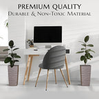 Mueller Janska M-Resin Heavy Duty Tall Planter, Indoor/Outdoor Grande Plant, Tree, Flower Pot, 2-Piece Set, 18”, Modern Design, Built-in Drainage, Mocha