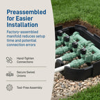 Orbit 57257 4-Valve Preassembled Sprinkler Manifold – Easy Install, Smart Controller Compatible, Works with PVC & Poly Pipe, Includes 4 in-Line Valves
