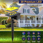 nipify 10 Pack Solar Spot Lights Outdoor Color Changing, 7 Modes Halloween RGB Solar Powered Waterproof Spotlight, Landscape Lighting for Outside Yard Garden Pathway