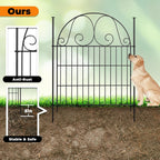 8 pannels garden fence animal barrier with gate, close-up detail