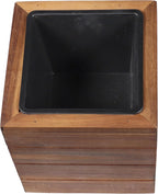 sunnydaze acacia wooden planter boxes with liners, package contents