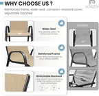 Patio Dining Chairs Set of 4, Outdoor High Stacking Chairs for All Weather, Breathable Seat Fabric and Alloy Steel Frame for Backyard, Porch, Garden (Brown)