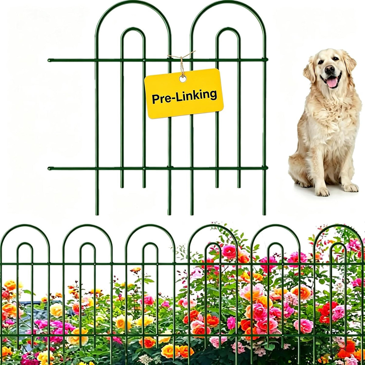 amagabeli 14 panels 32in(h)×20ft(l) decorative garden fence no, main product view