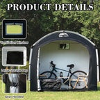 happy travel outdoor waterproof bike storage tent shed, side view