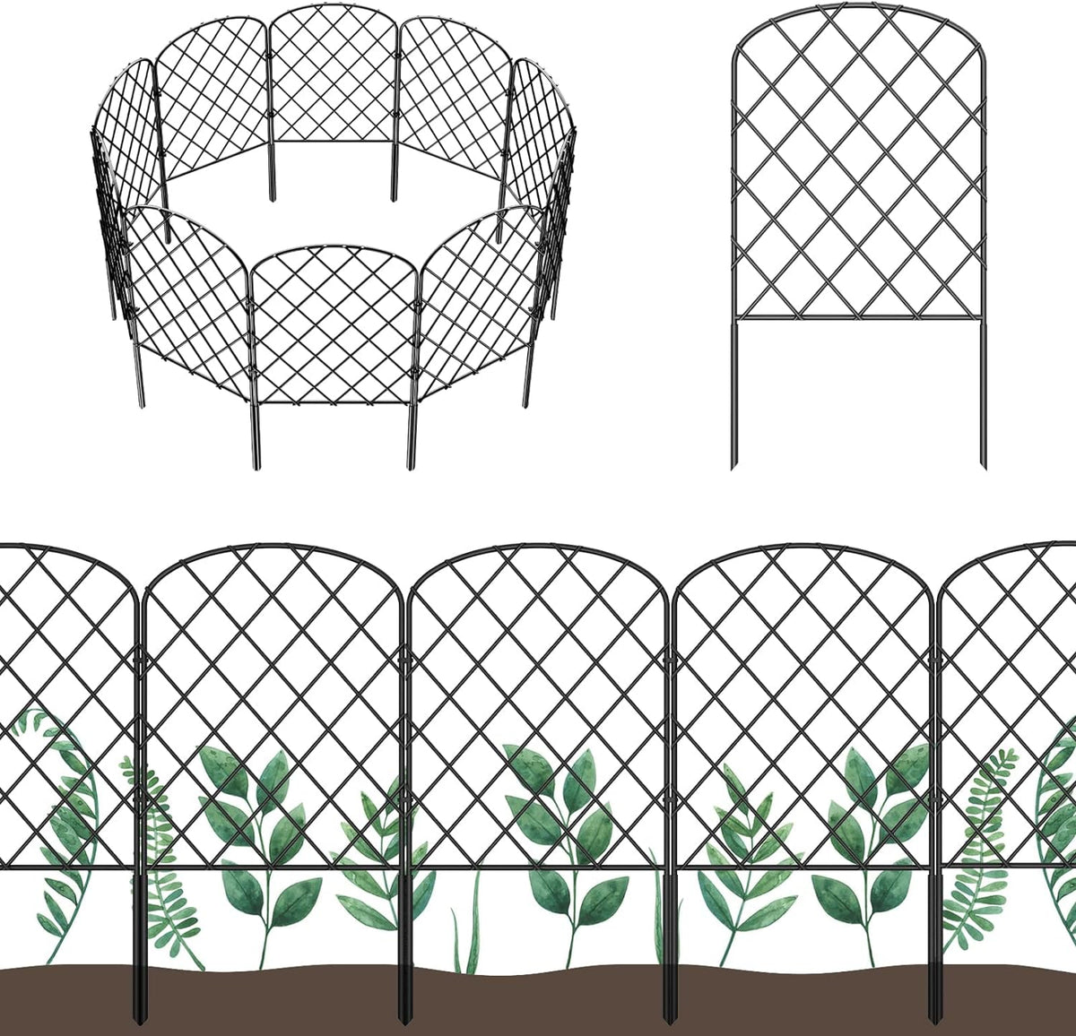 ousheng 25 pack decorative garden fence, total 27ft(l), main product view