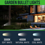 Outdoor Landscape Spotlights – 3000K/4000K/5000K Color Changing Options in Aluminum Housing – 120 Voltage Integrated LED Outdoor Spot Light for Yard, Lawn, Garden Walkways and Pathways (8W, Bronze)