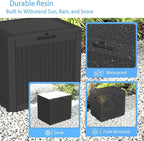 EasyUp 31 Gallon Resin Deck Box Waterproof, UV Resistant Outdoor Storage Box for Delivery, Patio, Garden,and Porch,Rattan Black