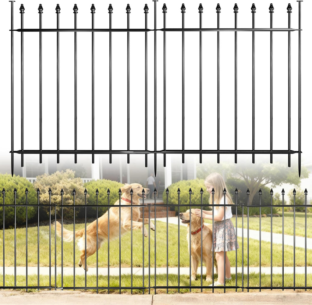 decorative metal garden fence，(10 panels+ 11 posts), total, main product view