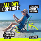 STRONGBACK Beach Chairs - Low Gravity Portable Beach Chair | Foldable, Heavy Duty - for Sand, Travel and Outdoor Use