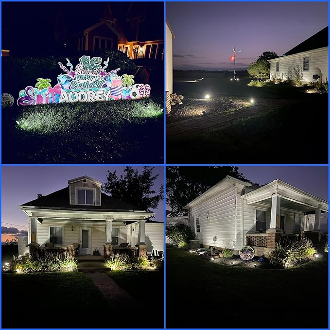 Sucolite 8-Pack Solar Spot Lights Outdoor Waterproof IP65, 3 Lighting Modes 2-in-1 Solar Landscape Spotlights for Yard, 59 LED Solar Powered Wall Lights for Garden Pathway Driveway Walkway, Cool White